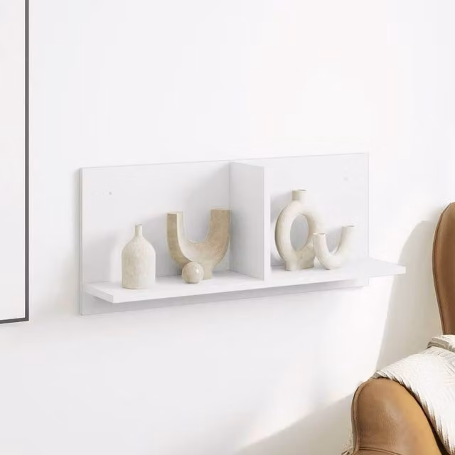 Berkfield Home Wall Mounted Cabinet in White MDF, W: 70 cm, D: 16.5 cm, H: 30 cm