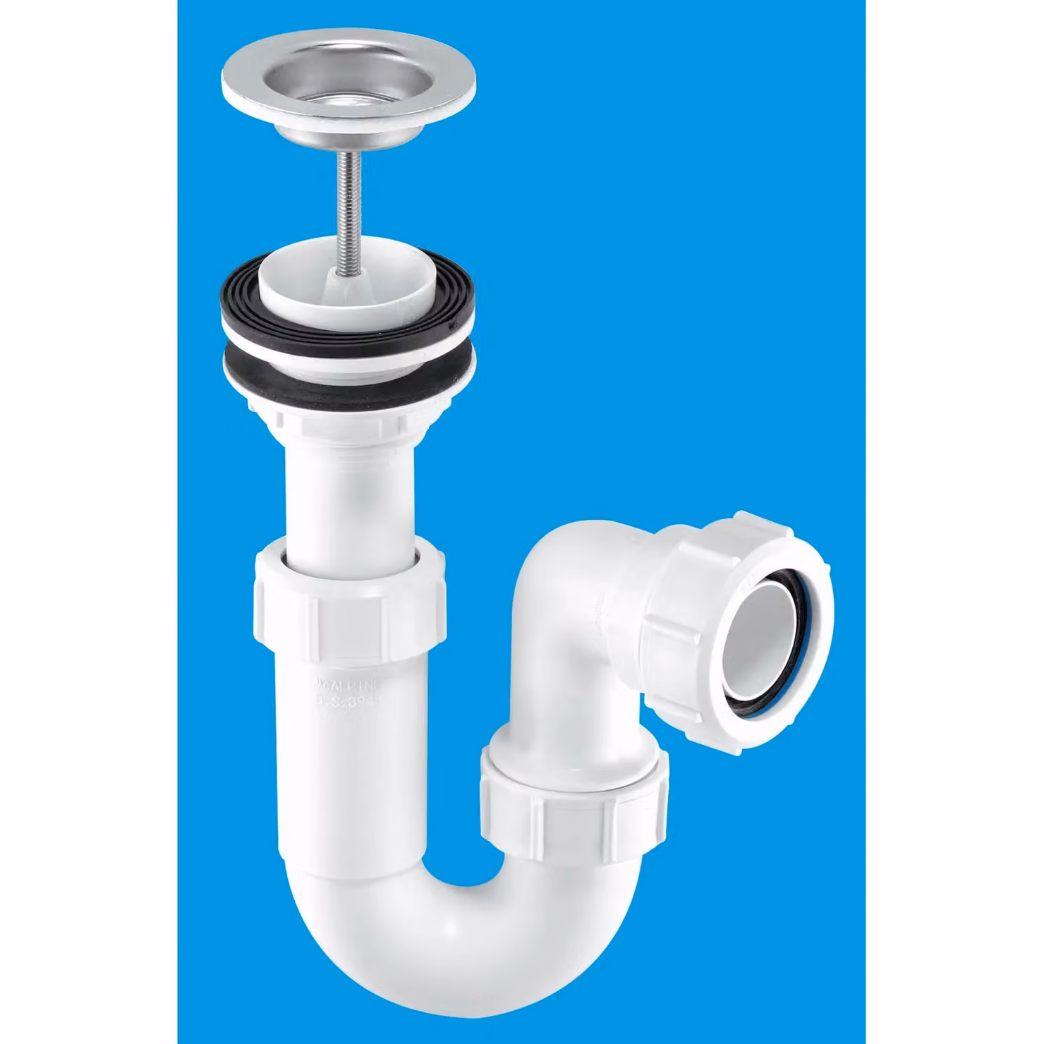 McAlpine ASA10W 1.25 inch Stainless Steel Tubular Basin Trap in White – 2