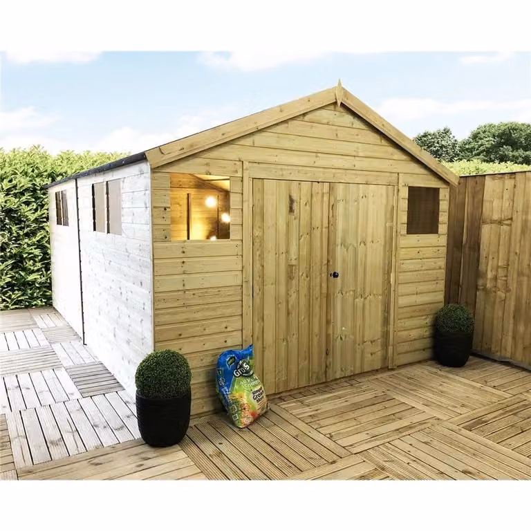 Marlborough Premier Pressure Treated Apex Workshop in Sand