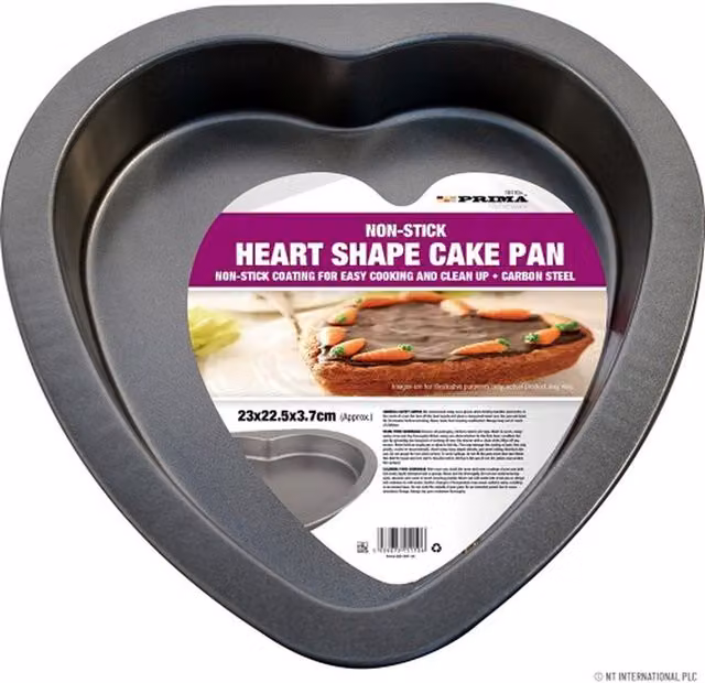 Prima Non-Stick Heart Shaped Cake Tin, Grey, Carbon Steel