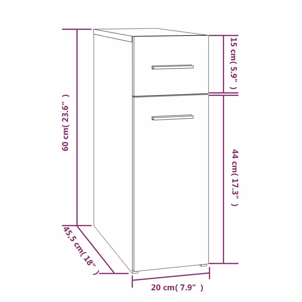 Berkfield Home Premium Apothecary Cabinet in Smoked Oak Brown, W/D/H: 45.5 x 20 x 60 cm – 4