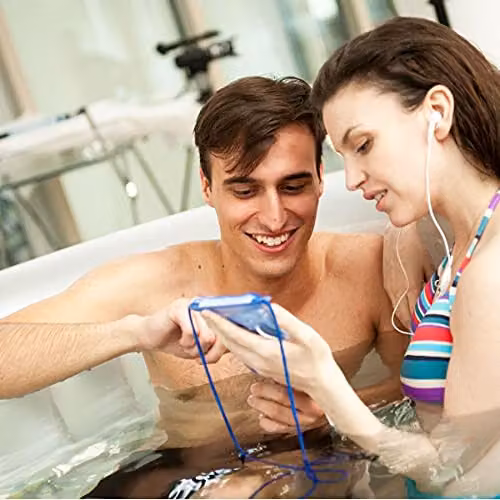 SHATCHI Hot Tub Spa Entertainment Accessories Set in Grey, including Inflatable Floating iPad Tray, Waterproof Tablet Case and Waterproof Phone Case – 3
