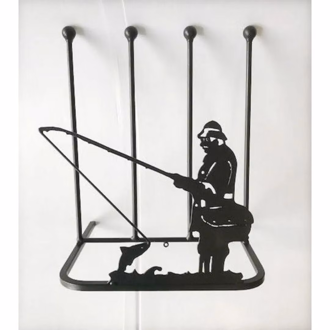 Poppyforge Fisherman 2 Pair Boot Rack in Black Metal, W: 38 cm, D: 30.4 cm, H: 48.3 cm – 2