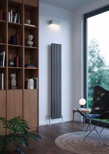 Terma Steel Wall Mounted Radiator in Anthracite Grey, H: 180 cm, W: 29.2 cm – 3