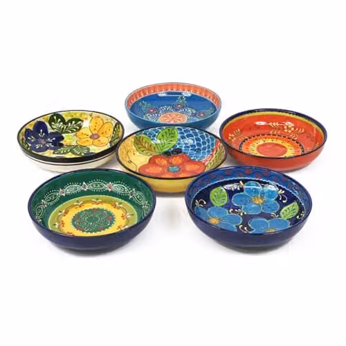 Verano Spanish Ceramics Hand Painted Floral Pattern Ceramic Serving Bowl, Multicolour, Diameter: 26 cm – 1