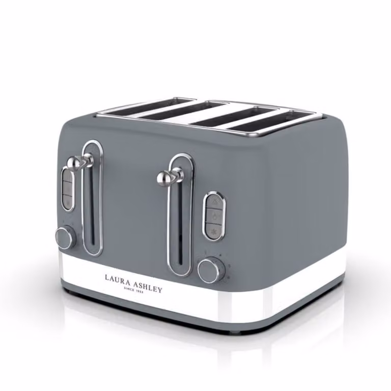 Laura Ashley Blue Kettle and 4 Slice Toaster Set
