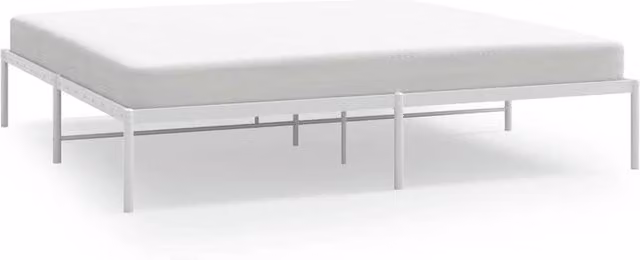 Berkfield Home Metal Bed Frame in White, W/D/H: 180 x 200 cm