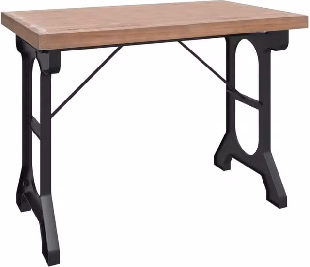 Berkfield Home Brown Solid Wood and Iron Industrial Dining Table W/D/H: 110 x 65 x 82 cm – 1