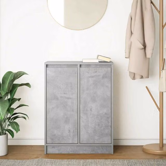 Berkfield Home Sideboard in Concrete Grey, W/D/H: 57 x 34 x 76 cm