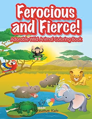 Kreative Kids Wild Animal Colouring Book for Children, Multicolour