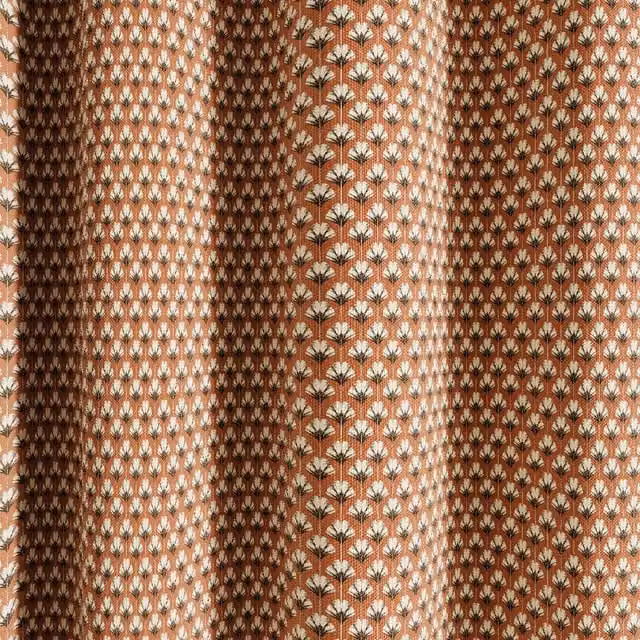 Ted Baker Palm Geo Cotton Lined Eyelet Curtains in Copper, Width: 228.6 cm, Drop: 137.16 cm – 1