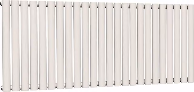 Lux Heat Oval Horizontal Coloured Radiator in White, W: 60 cm, H: 144 cm