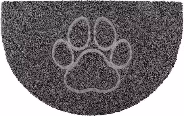 Oseasons Grey Semicircular Animal Graphic Dirt Repellent Half Moon Doormat