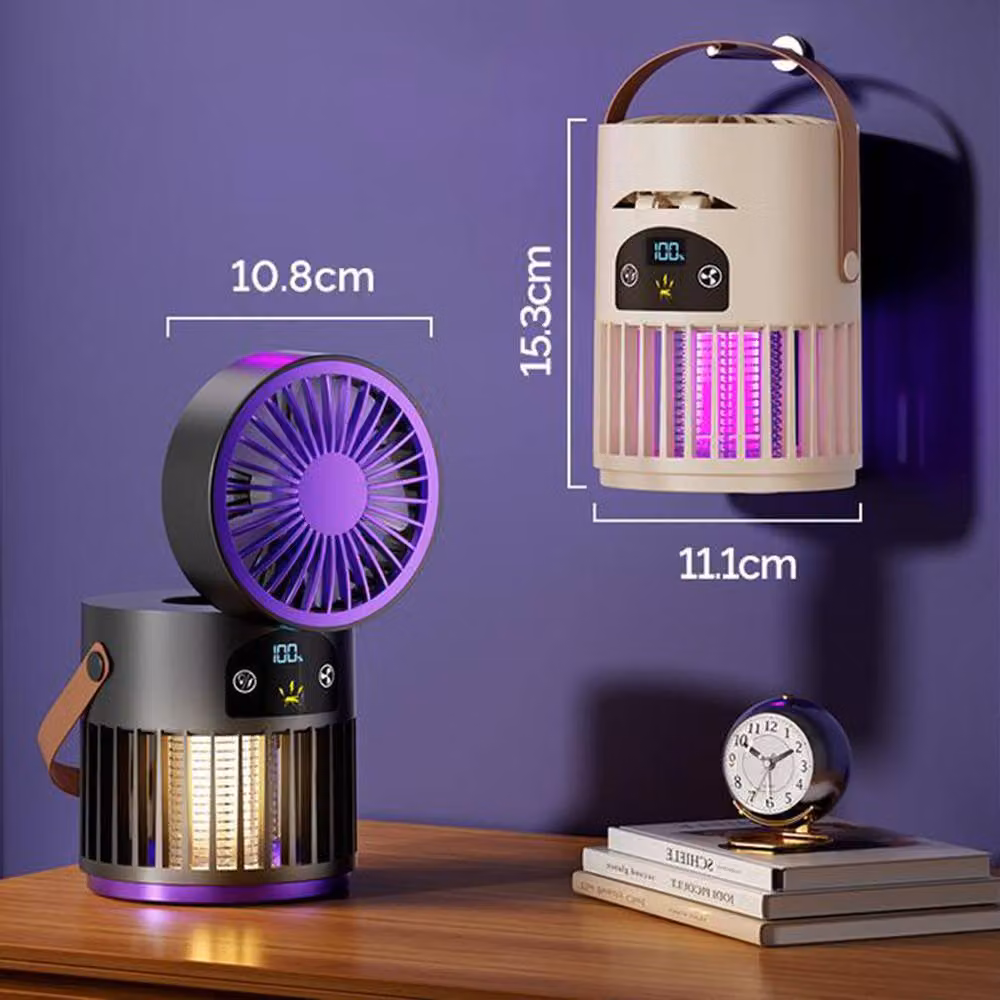 Quipulse 3-in-1 Digital Display Mosquito Killer Fan and Night Light in Black – 5