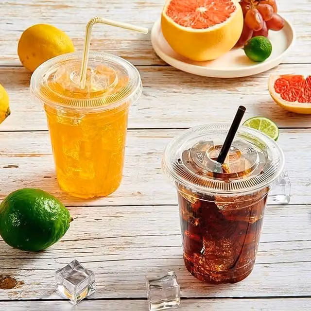 ECONX Transparent Plastic Tumbler with White Lids, 4kg