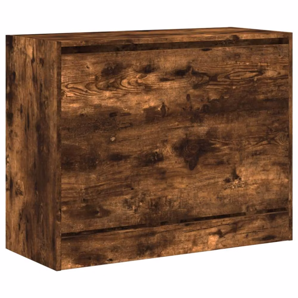 Berkfield Home Smoked Oak Shoe Cabinet in Brown, W/D/H: 80 x 34 x 63 cm – 3