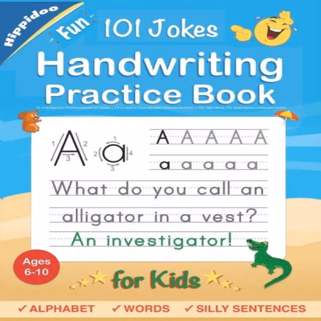 Hippidoo Handwriting Practice Penmanship Workbook for Children, Multicolour