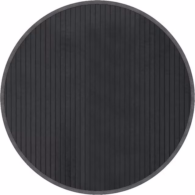 Berkfield Home Round Bamboo Rug in Grey, Diameter: 60 cm