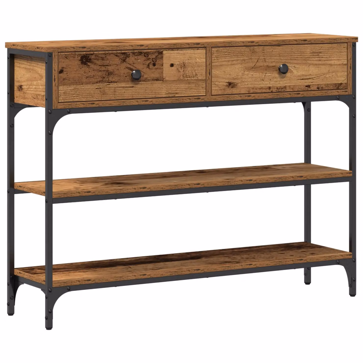 Berkfield Home Industrial Console Table in Brown, W/D/H: 100 x 25 x 75 cm – 2