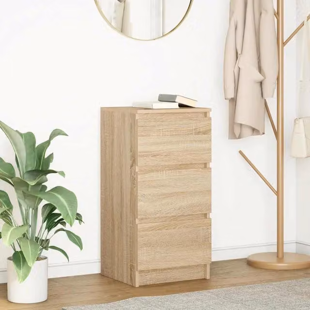 Berkfield Home Sonoma Oak Sideboard in Brown, W/D/H: 37.5 x 35 x 76 cm