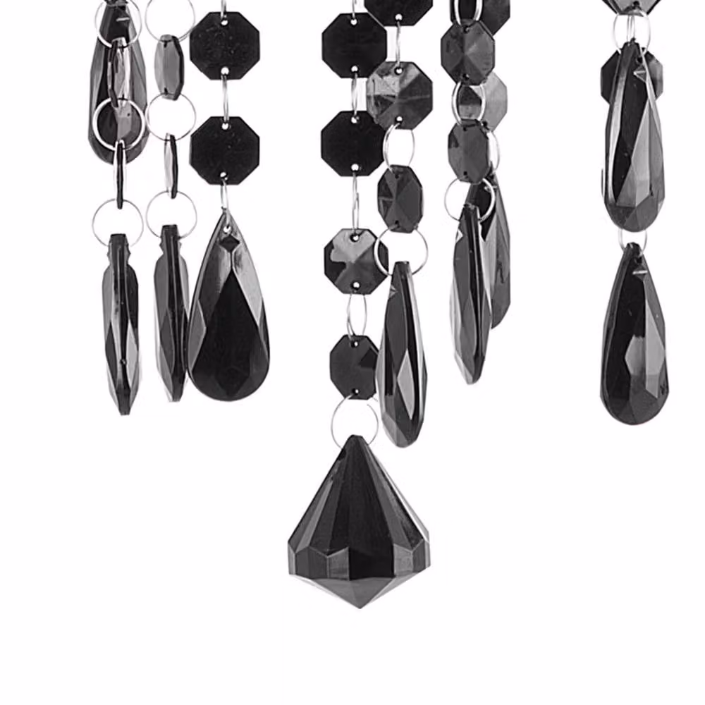 Wyld and Coco Black Crystal 4-Light Glamour Chandelier – 4
