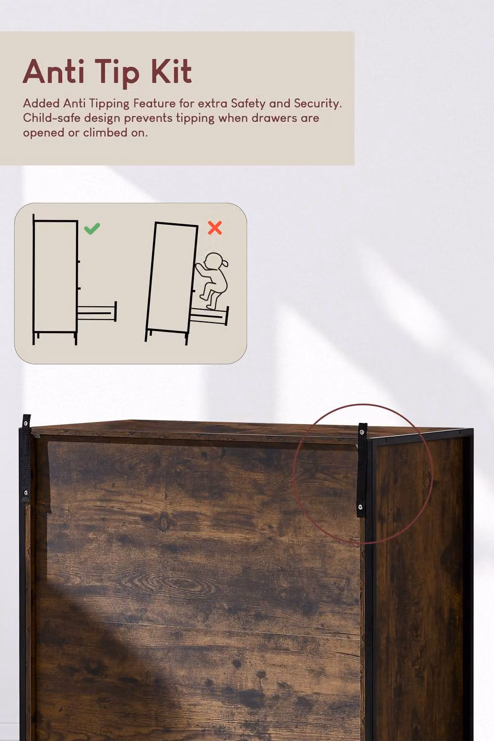 HD Designs Brooklyn 4 Drawer Chest of Drawers in Dark Brown – 4