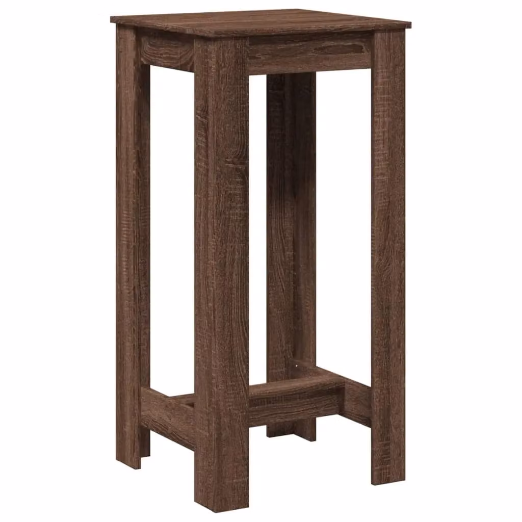 Berkfield Home Modern Square Bar Table in Brown Oak, W/D/H: 51 x 50 x 103.5 cm – 2