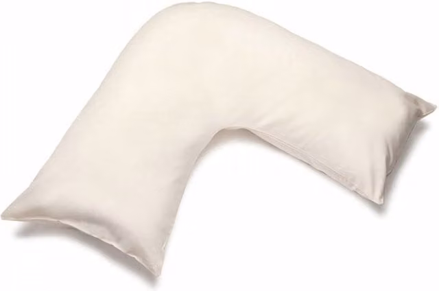 Belledorm Easycare Percale V-Shaped Orthopaedic Pillowcase in White or Beige