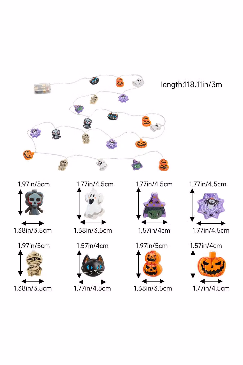 H&O Direct Multicolour Halloween LED String Lights with 20 Battery Powered LEDs – 2