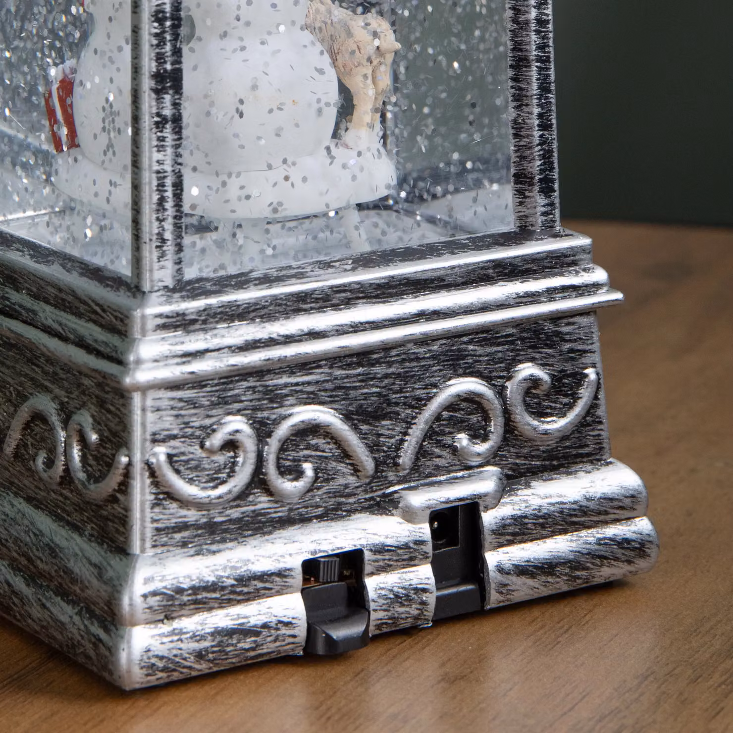 Samuel Alexander Rustic Silver and Bronze Christmas Water Spinner Decoration with Snowman Scene, 21 cm – 2