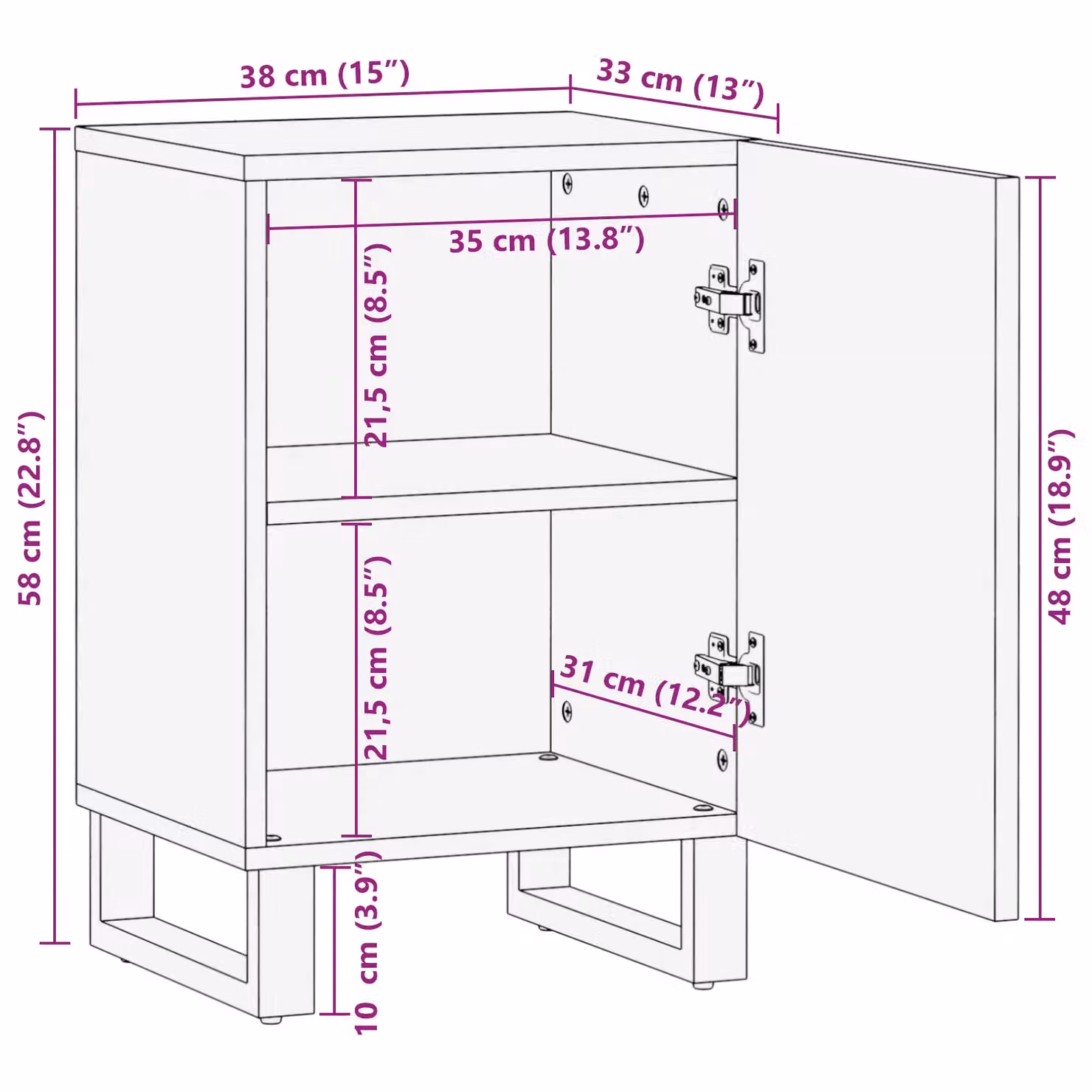 Berkfield Home Brown Solid Mango Wood Bathroom Cabinet W/D/H: 38 x 33.5 x 58 cm – 6