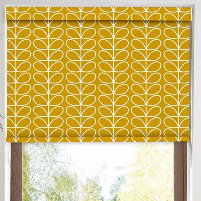 Orla Kiely Linear Stem Translucent Made to Measure Roller Blind in Sunflower Yellow