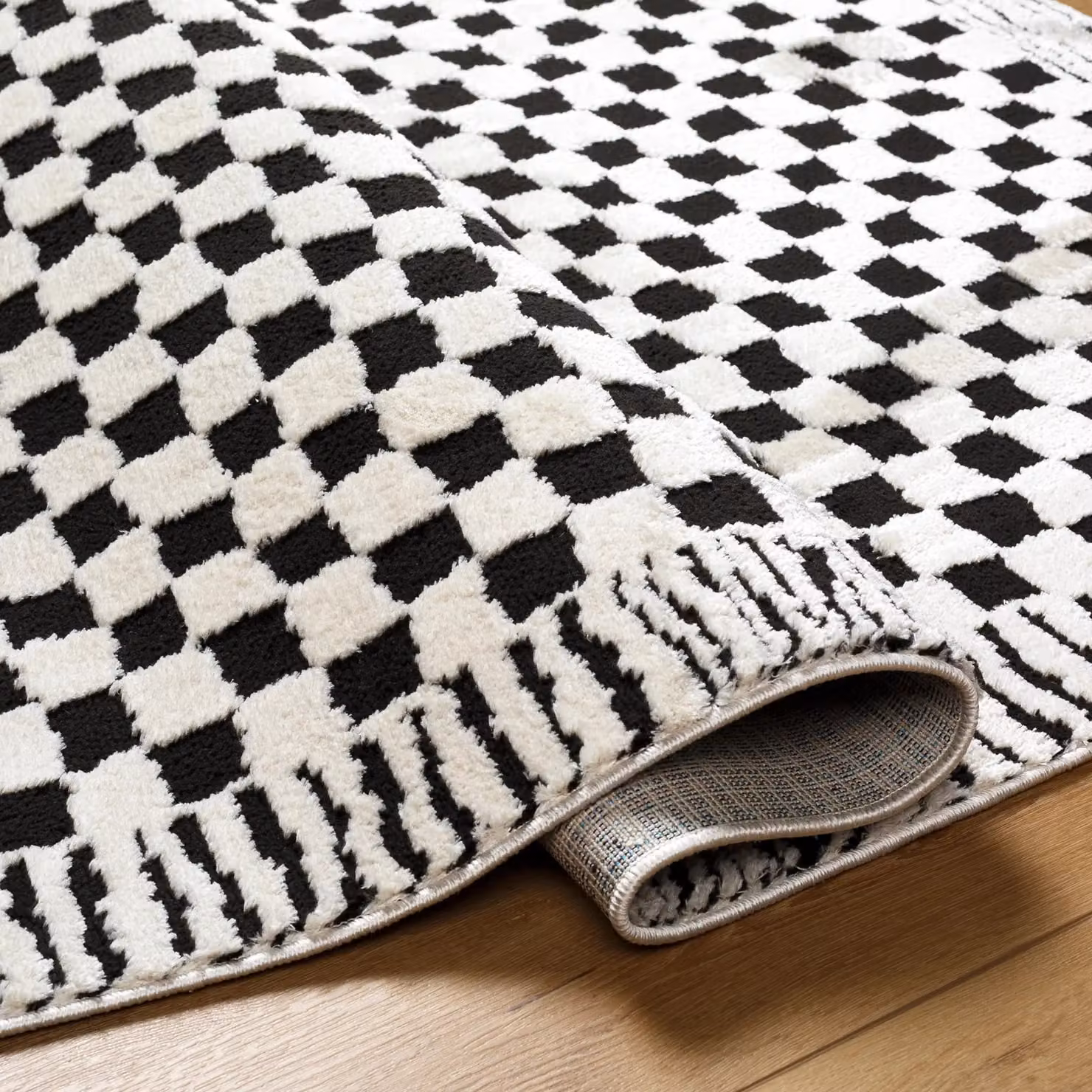 Livabliss Freud Modern Checkerboard High Pile Living and Dining Rug in Black and Brown, W: 160 cm, L: 215 cm – 4