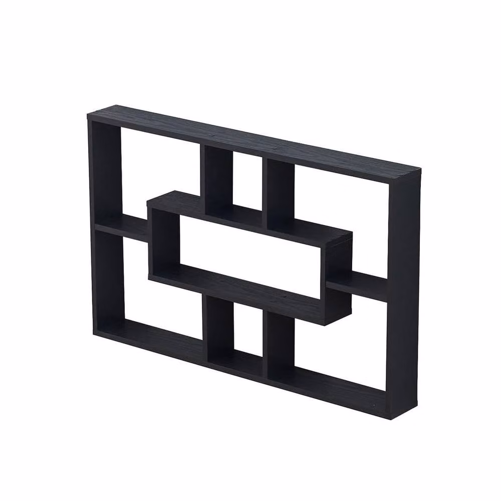 NESTLUNE Black Space Saving Wall Mounted Shelf W: 100 cm, D: 15 cm – 2