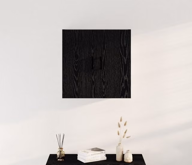 Berkfield Home Modern Wall Mounted Cabinet in Black Oak, W/D/H: 60 x 31 x 60 cm