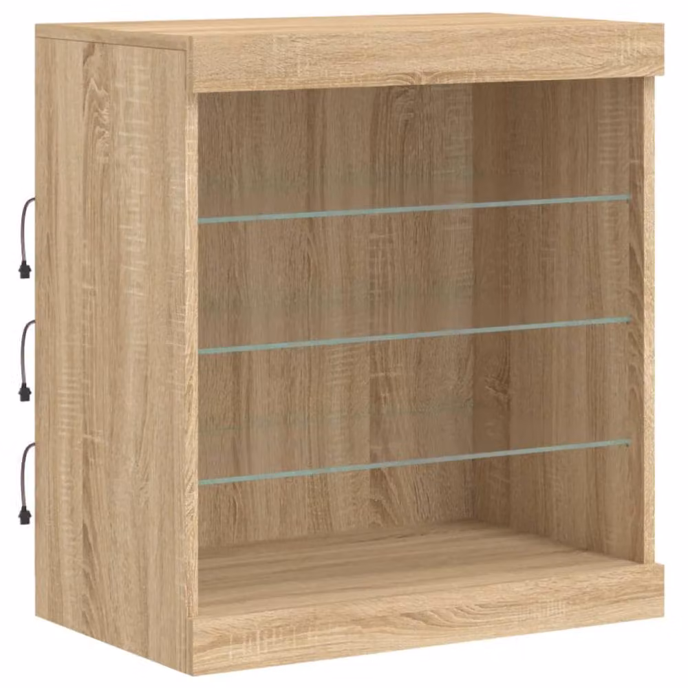 Berkfield Home Modern Sideboard with Integrated LED Lights in Sonoma Oak Brown, W: 60.5 cm, D: 37 cm, H: 67 cm – 3