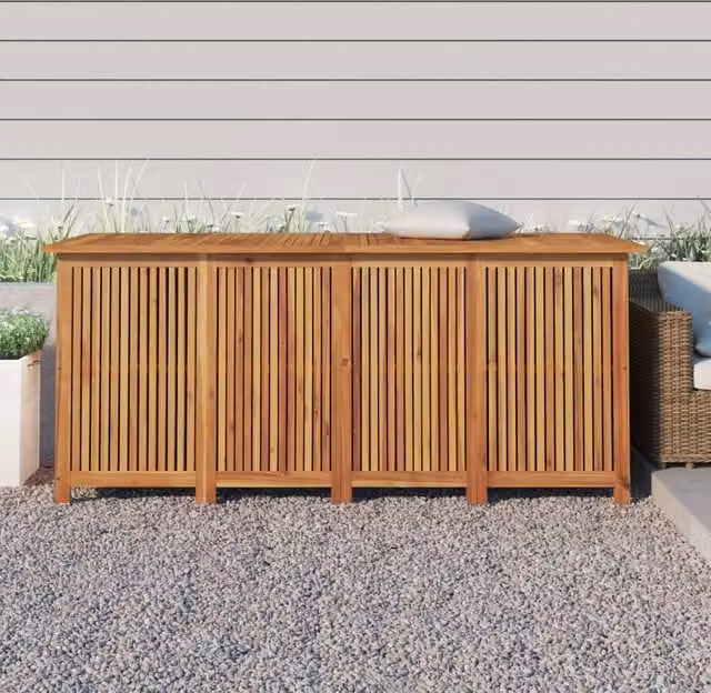Berkfield Home Garden Storage Box in Brown Solid Acacia Wood W/D/H: 175 x 80 x 75 cm
