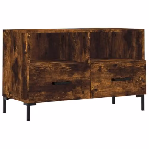 vidaXL Modern TV Cabinet in Brown Smoked Oak, W/D/H: 80 x 36 x 50 cm – 1