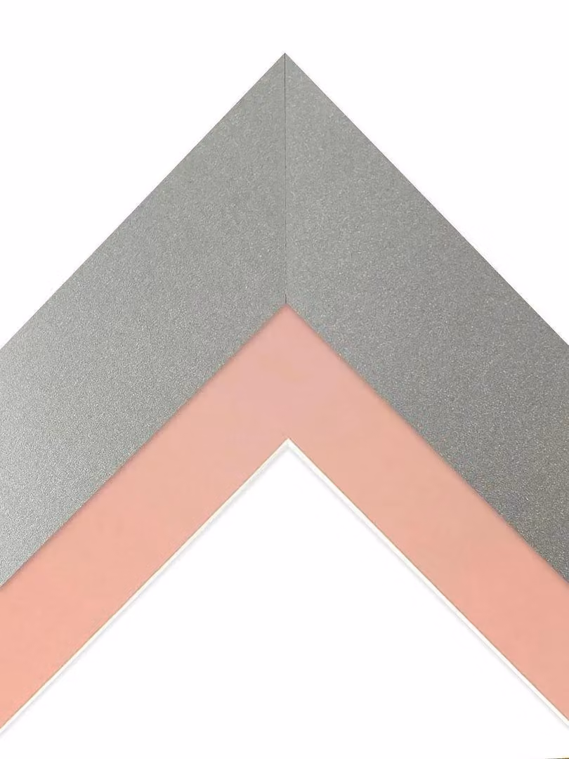 Frames & Mirrors 4U Metro Modern Rectangular Single Picture Frame in Light Grey with Pink Mount, Image Size: 30 x 40 cm – 2
