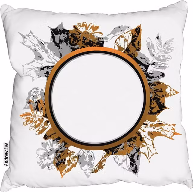 Andrew Lee Autumn Graphic Print Square Cushion, Brown and White, W/D/H: 60 x 60 x 1 cm