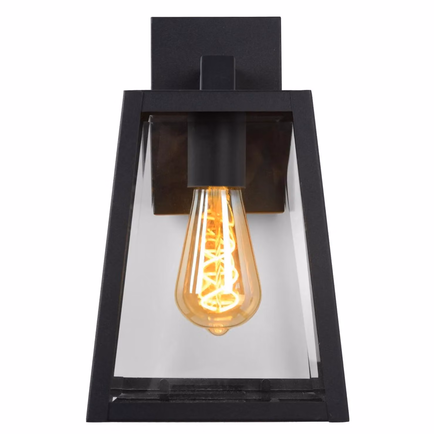 Lucide MATSLOT Black Rustic Outdoor Wall Lantern with Glass, H 30.5 x W 16.5 x D 16.5 cm, E27 – 5