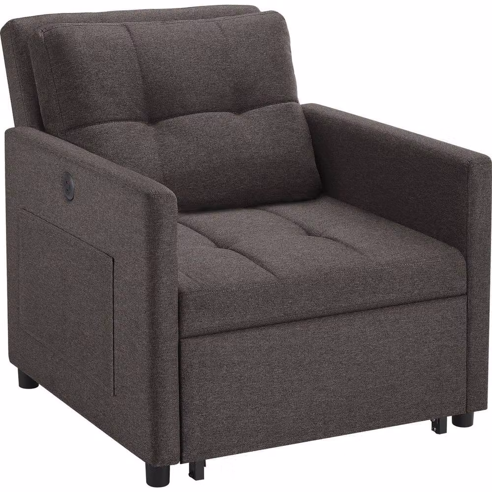tectake Toyama 3-in-1 Recliner Sleeper Chair in Dark Grey – 2