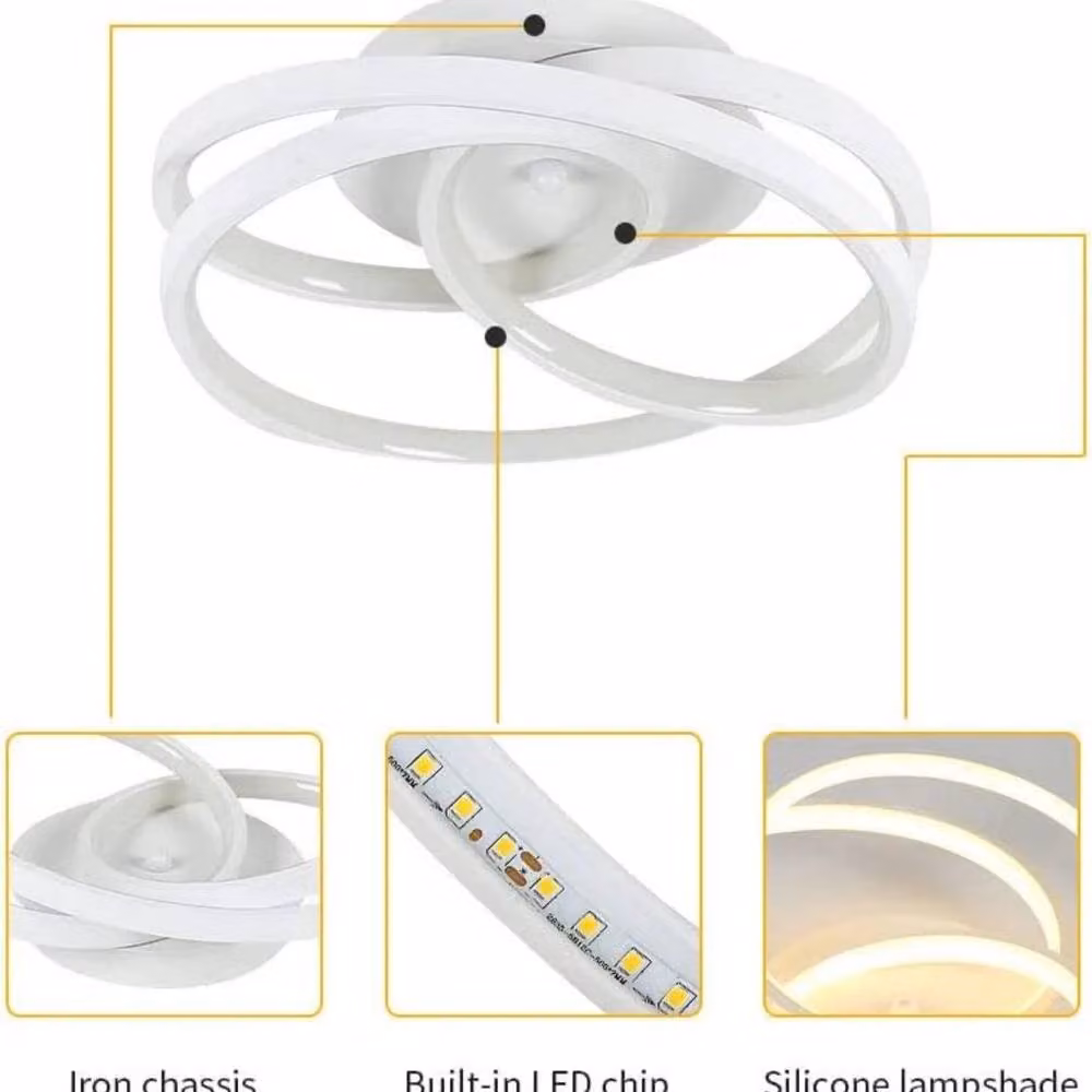 Pheashine Modern Minimalist Round LED Ceiling Light, 40W, White, 3000K Warm White, Diameter: 30 cm – 2