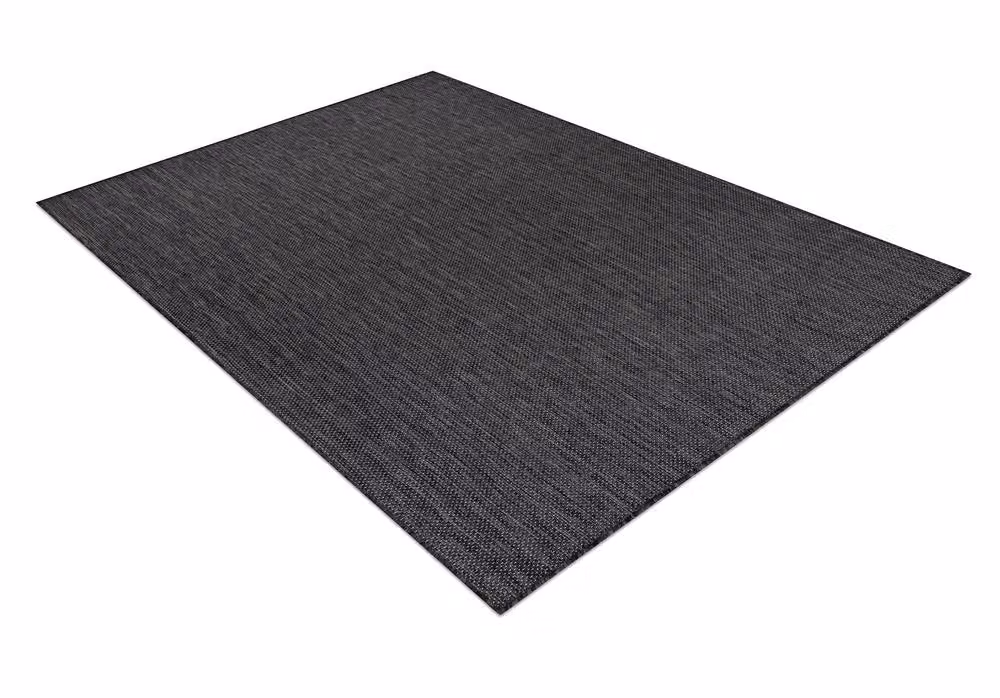 RugsX Sion Black Plain Rectangular Flat Weave Rug, W: 60 cm x L: 100 cm – 2