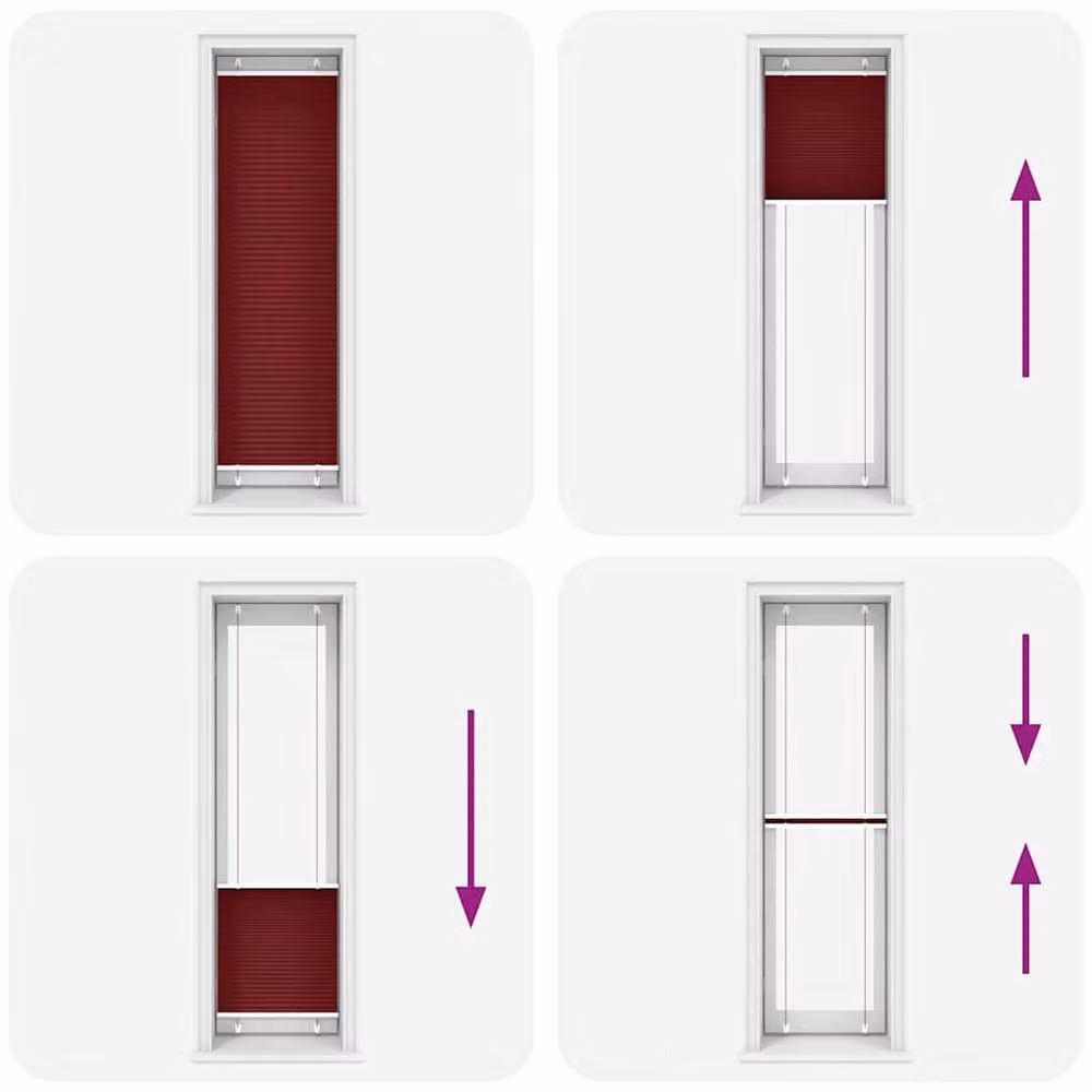Berkfield Home Single Pleat Corded Blind in Bordeaux Red, Polyester, W: 60 cm, H: 200 cm – 3
