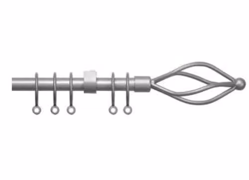 Speedy County Metal Extendable Curtain Pole Set, Silver, 170 - 300 cm