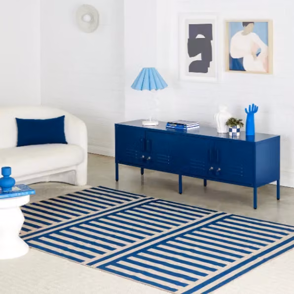 Mustard Made The Standard Freestanding Metal Storage Cabinet in Navy Blue, H 162 x W 57 x D 40 cm – 4