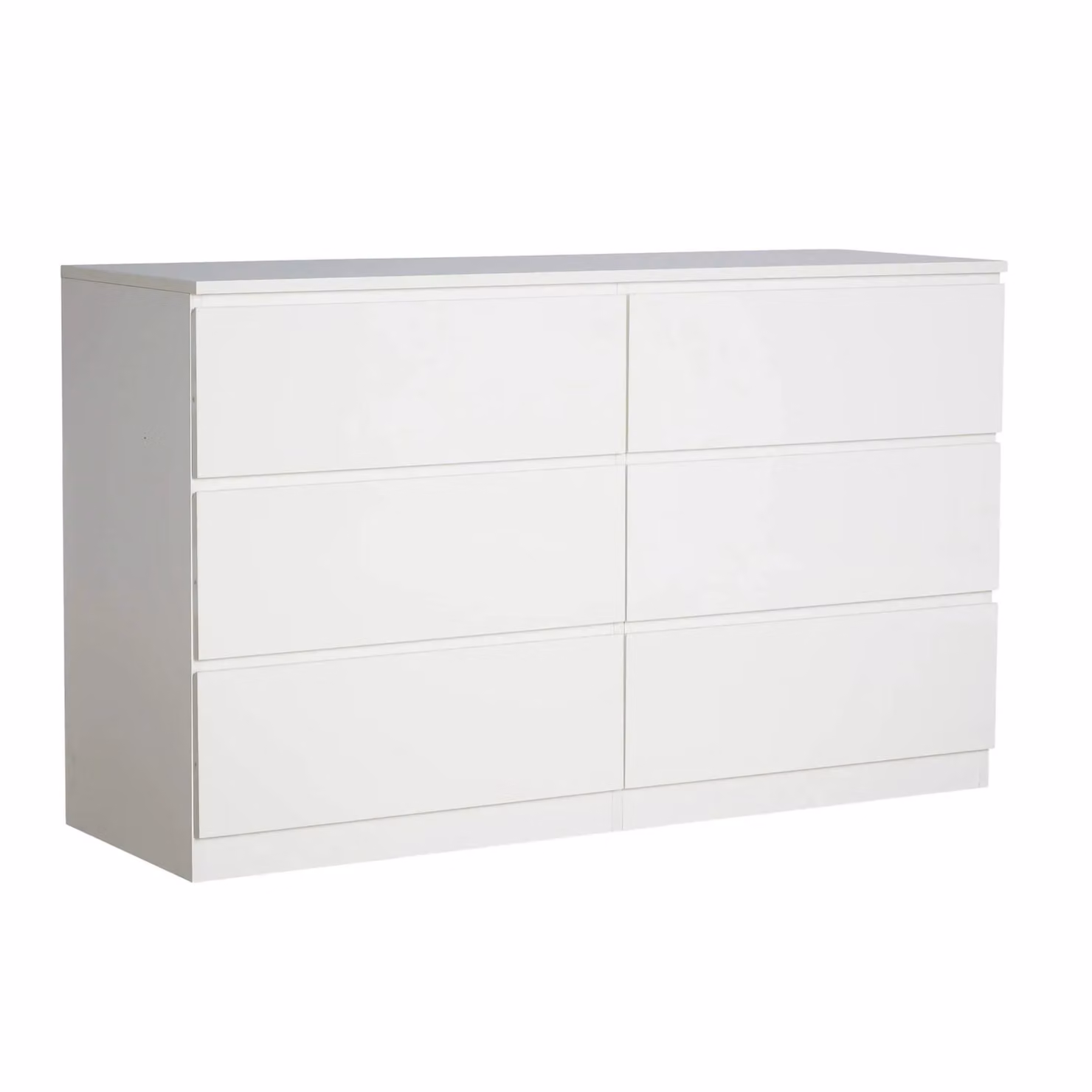 Home Source Modern 6 Drawer Chest in White Glossy Finish, W/D/H: 120 x 40 x 72 cm – 2