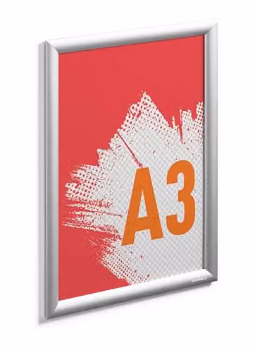 Durable Aluminium Outdoor A3 Snap Frame in Silver, Waterproof and UV-Resistant Poster Frame for Wall Mounting