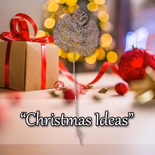 VFM e-Store Christmas Glitter Floral Stem Decoration in Gold and Multicolour, H 65 cm x W 22 cm – 4